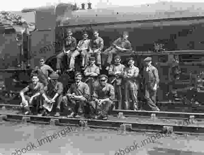 A Black And White Photograph Of A Group Of Railwaymen Posing In Front Of A Steam Locomotive In The 1950s London Local Trains In The 1950s And 1960s