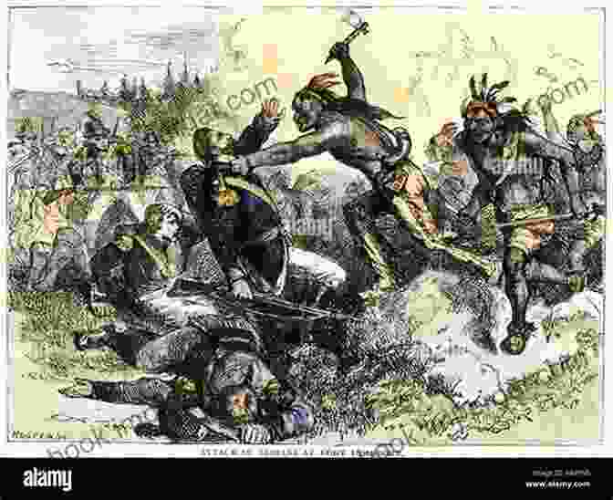 A Depiction Of The Fort Dearborn Massacre, With Native American Warriors Attacking A Group Of Settlers And Soldiers The Fort Dearborn: The History Of The Controversial Massacre Of Fort Dearborn During The War Of 1812