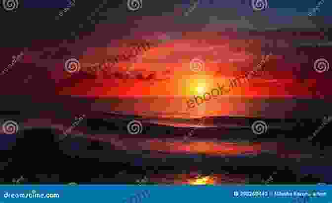 A Fiery Red Sunset Over A Vast Expanse Of Ocean, Creating A Warm And Inviting Glow. Sunset Pictures To Make You Smile