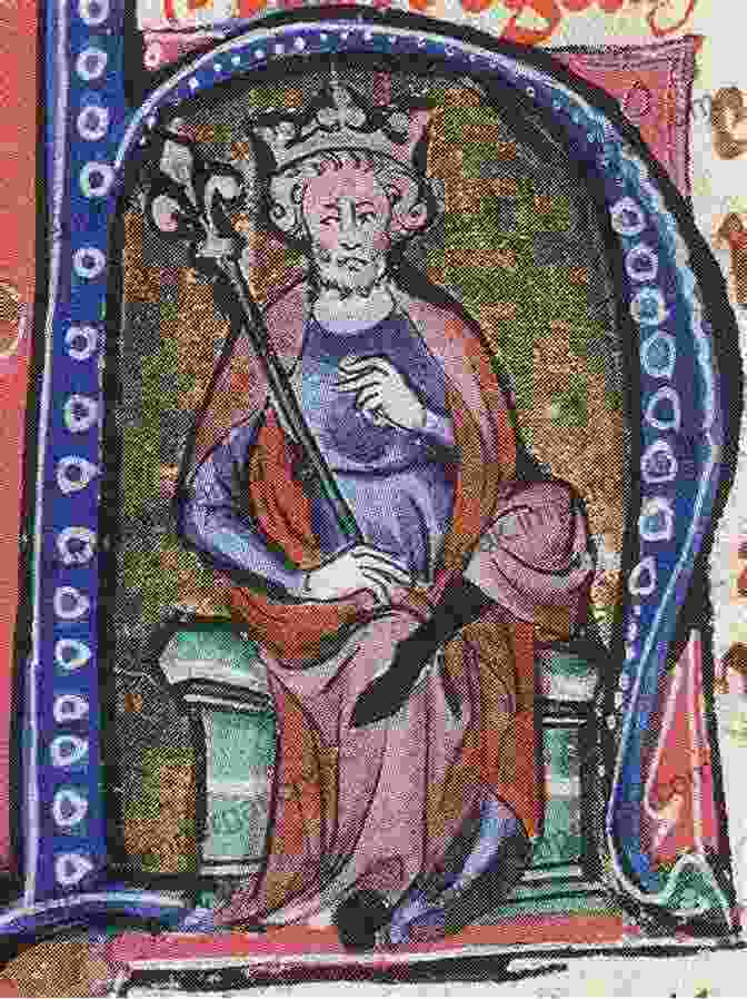 A Majestic Portrait Of Canute The Great, Depicted As A Formidable Viking King With A Flowing Beard And Piercing Blue Eyes, Wearing A Crown Adorned With Intricate Carvings And Holding A Scepter In His Hand. Canute The Great During The Viking Age (Illustrated)