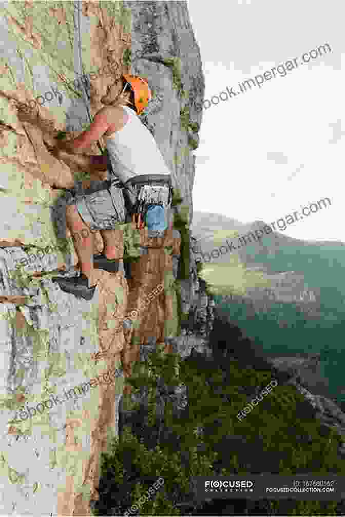 Mountaineer Ascending A Steep Rock Face Those Who Dared: The Guardian Of Adventure